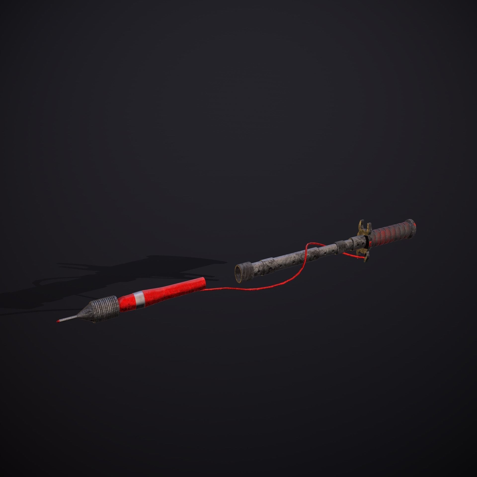 Sci-Fi harpoon Low-poly 3D model_7
