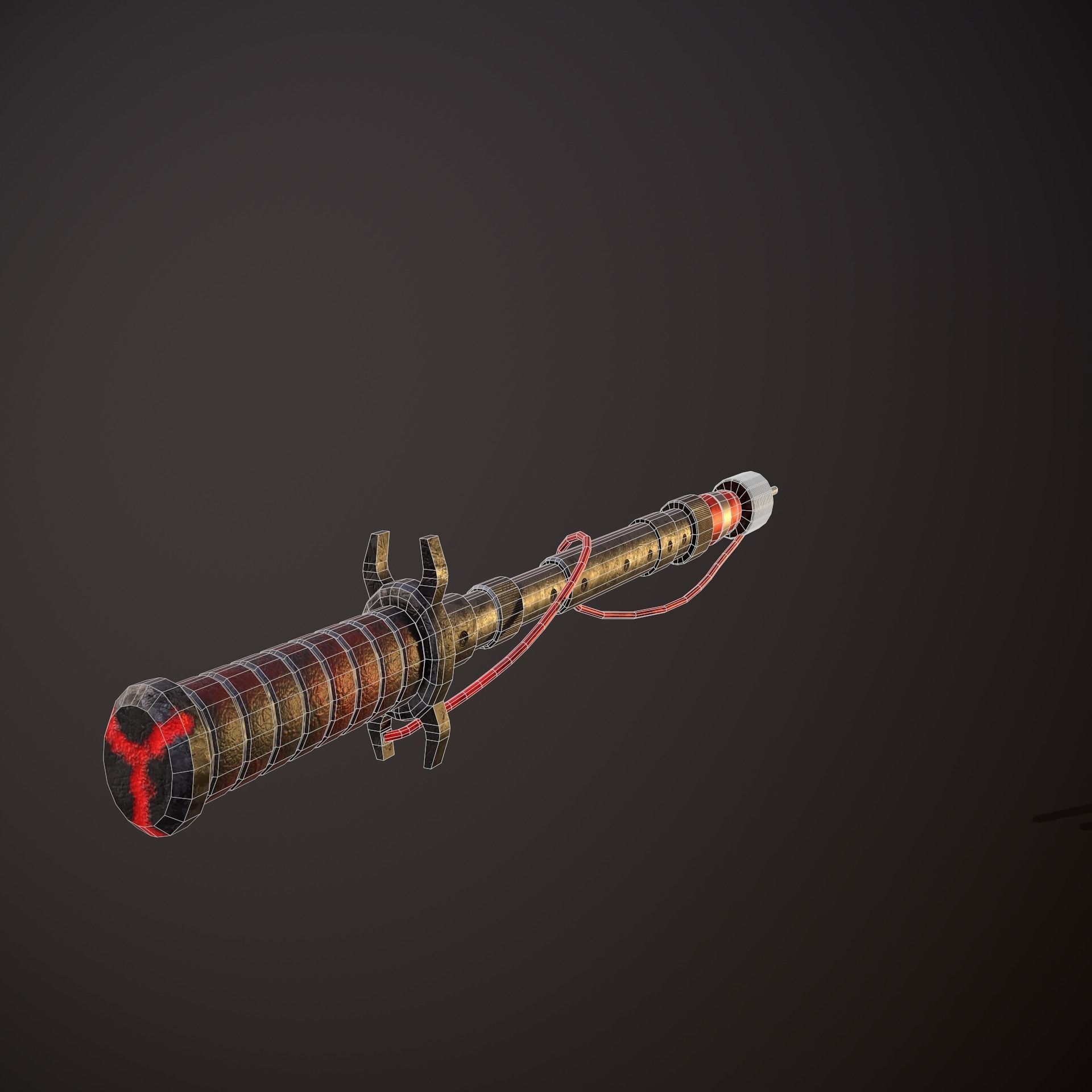 Sci-Fi harpoon Low-poly 3D model_9