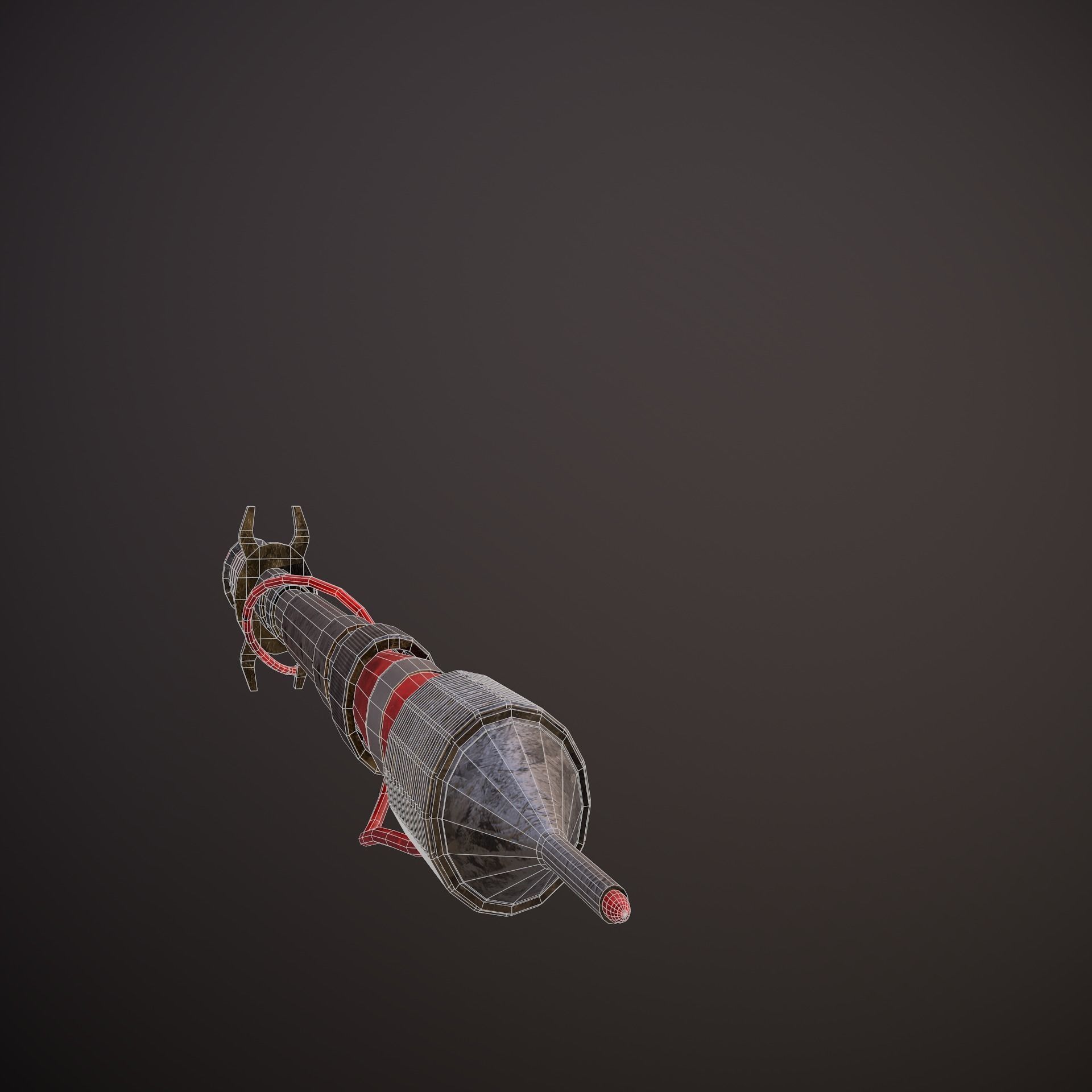 Sci-Fi harpoon Low-poly 3D model_10