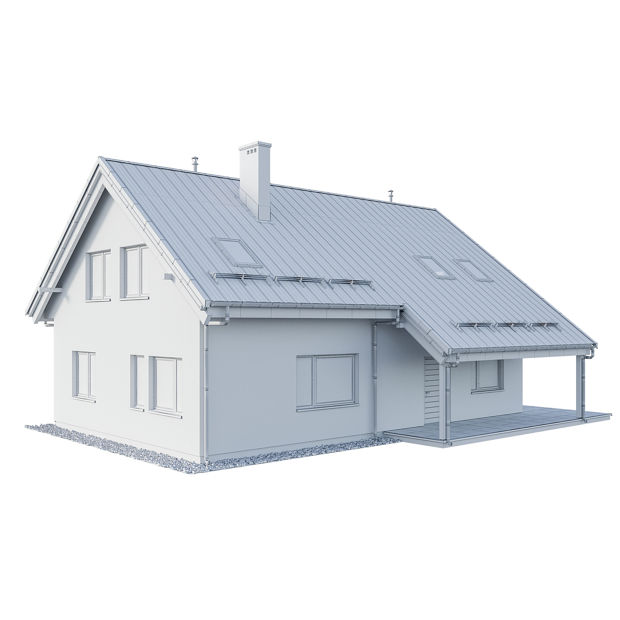 Modern house 01 3D model_7