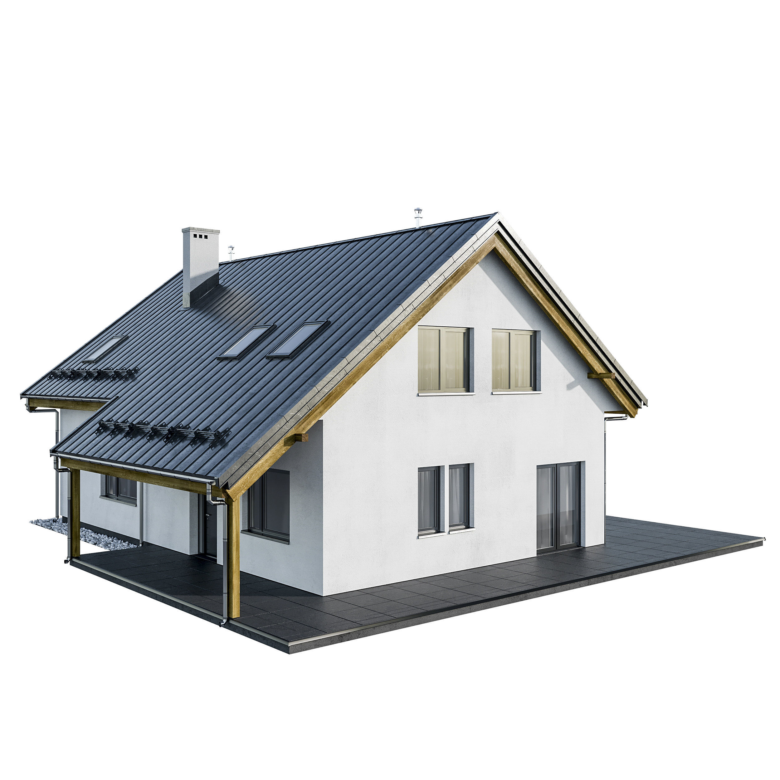 Modern house 01 3D model_3