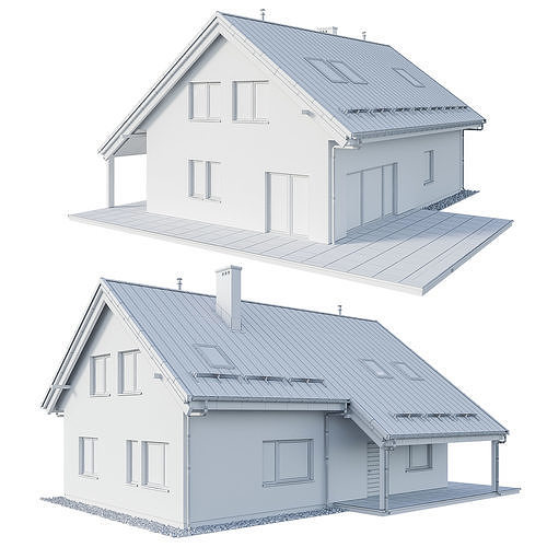Modern house 01 3D model 7