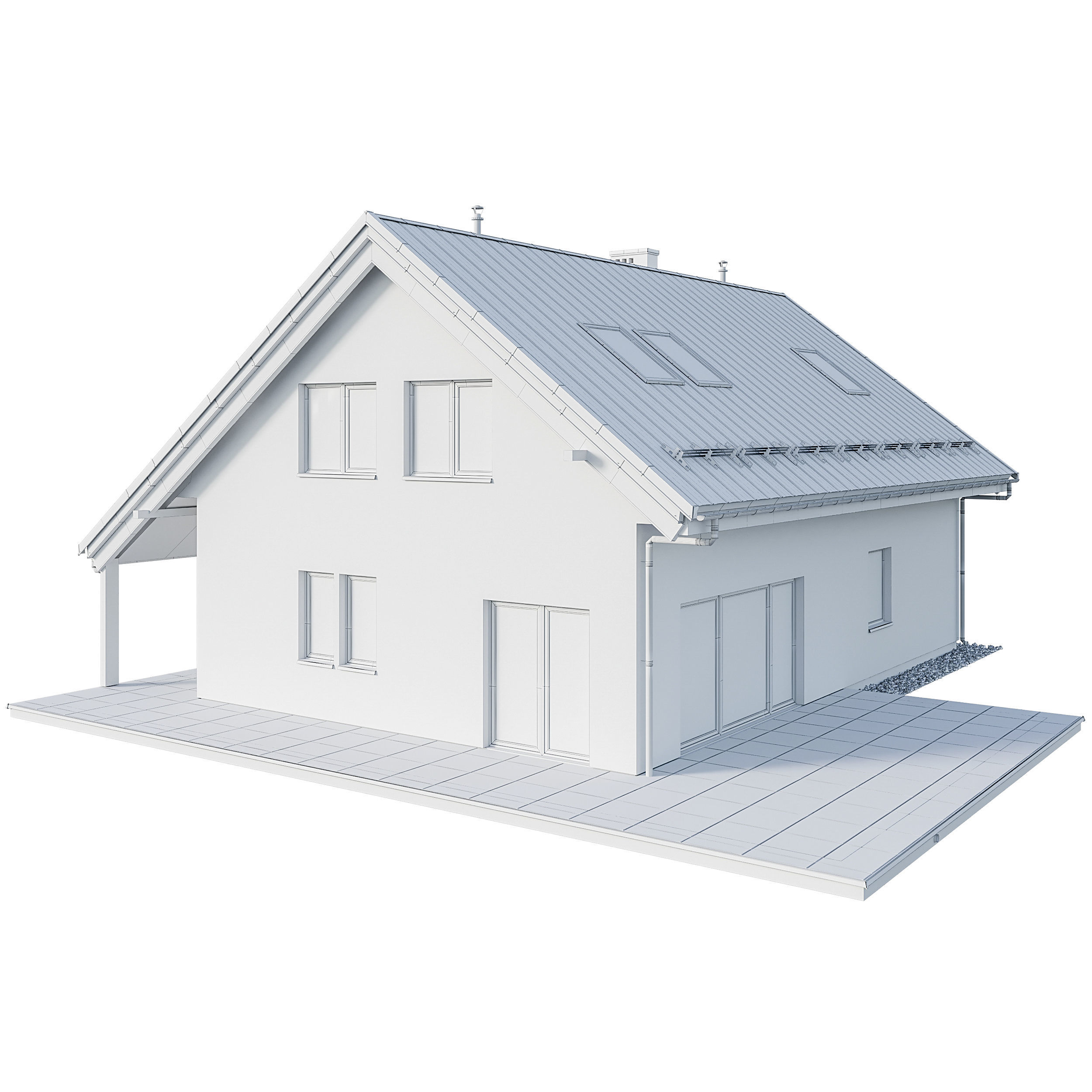 Modern house 01 3D model_8