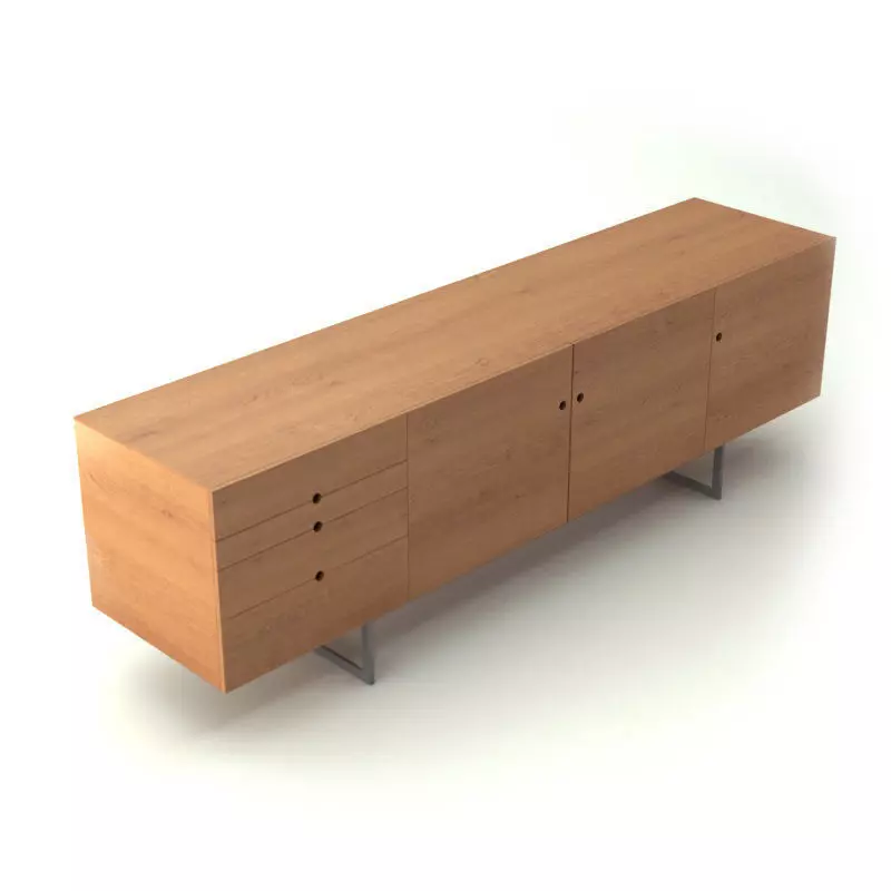 Contemporary Wooden Sideboard 3D model_0
