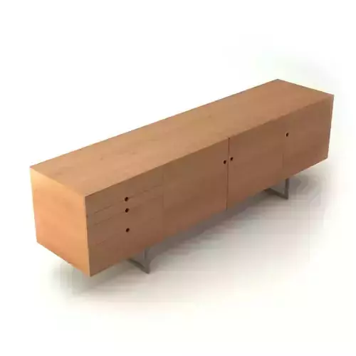 Contemporary Wooden Sideboard 3D model