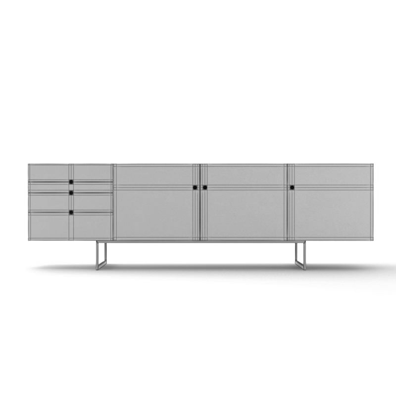 Contemporary Wooden Sideboard 3D model_4