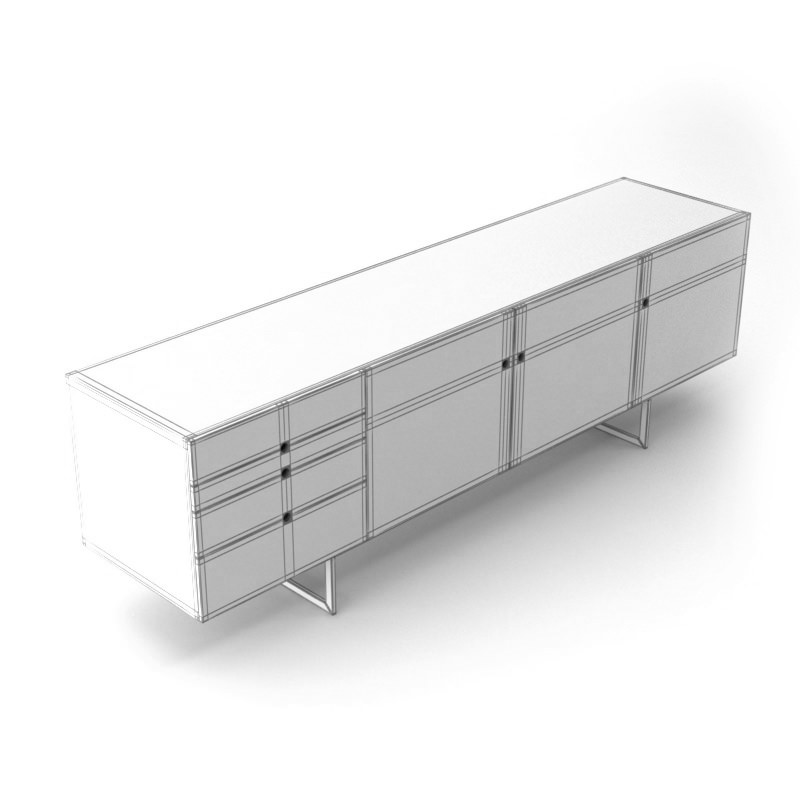 Contemporary Wooden Sideboard 3D model_3