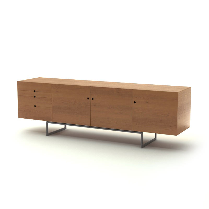 Contemporary Wooden Sideboard 3D model_2