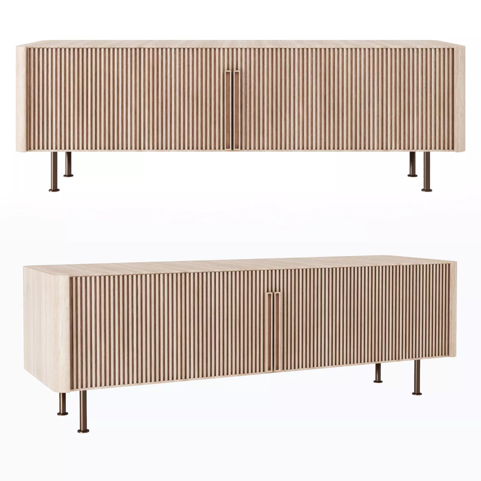 Sideboard two sideboards with slats 3D model_0