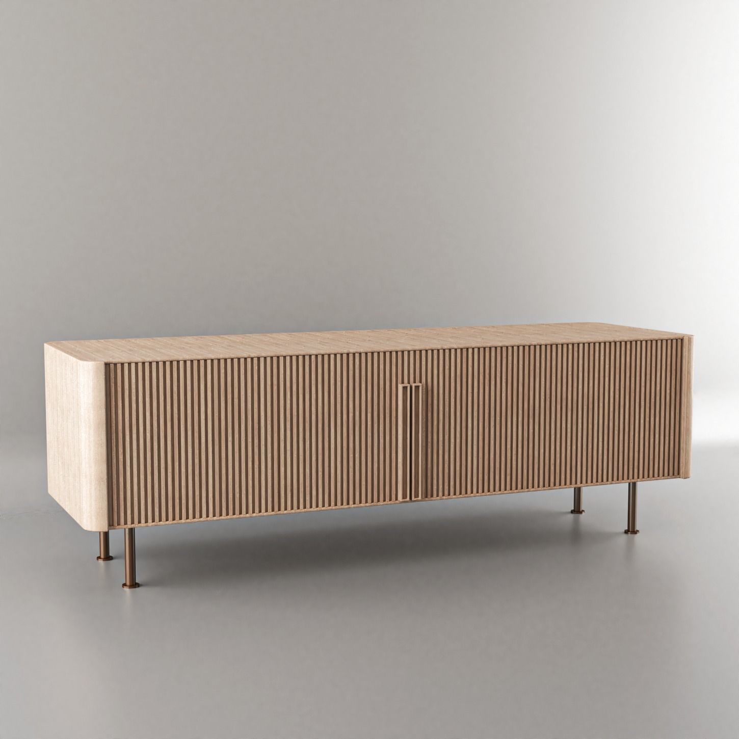 Sideboard two sideboards with slats 3D model_1