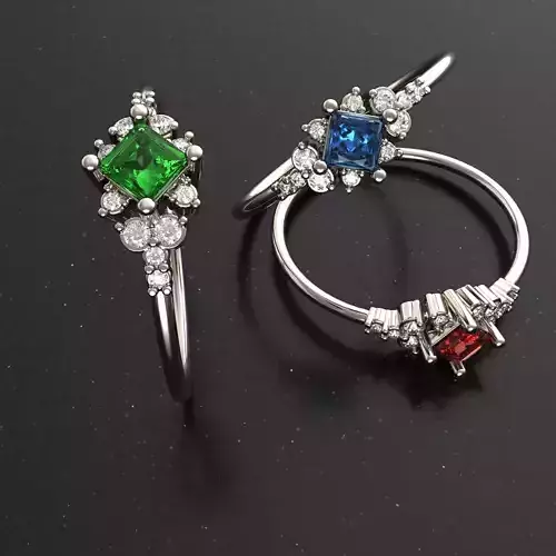 Engagement ring Princess 3D print for human 3D print model Engagement ring Princess 3D print for human 3D print model