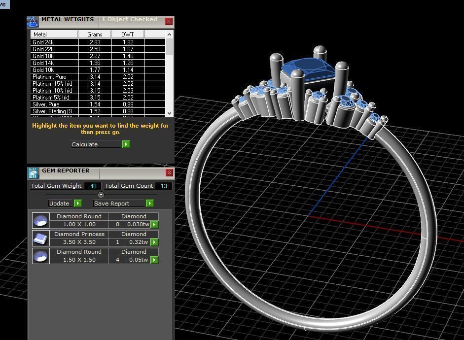 Engagement ring Princess 3D print for human 3D print model_12
