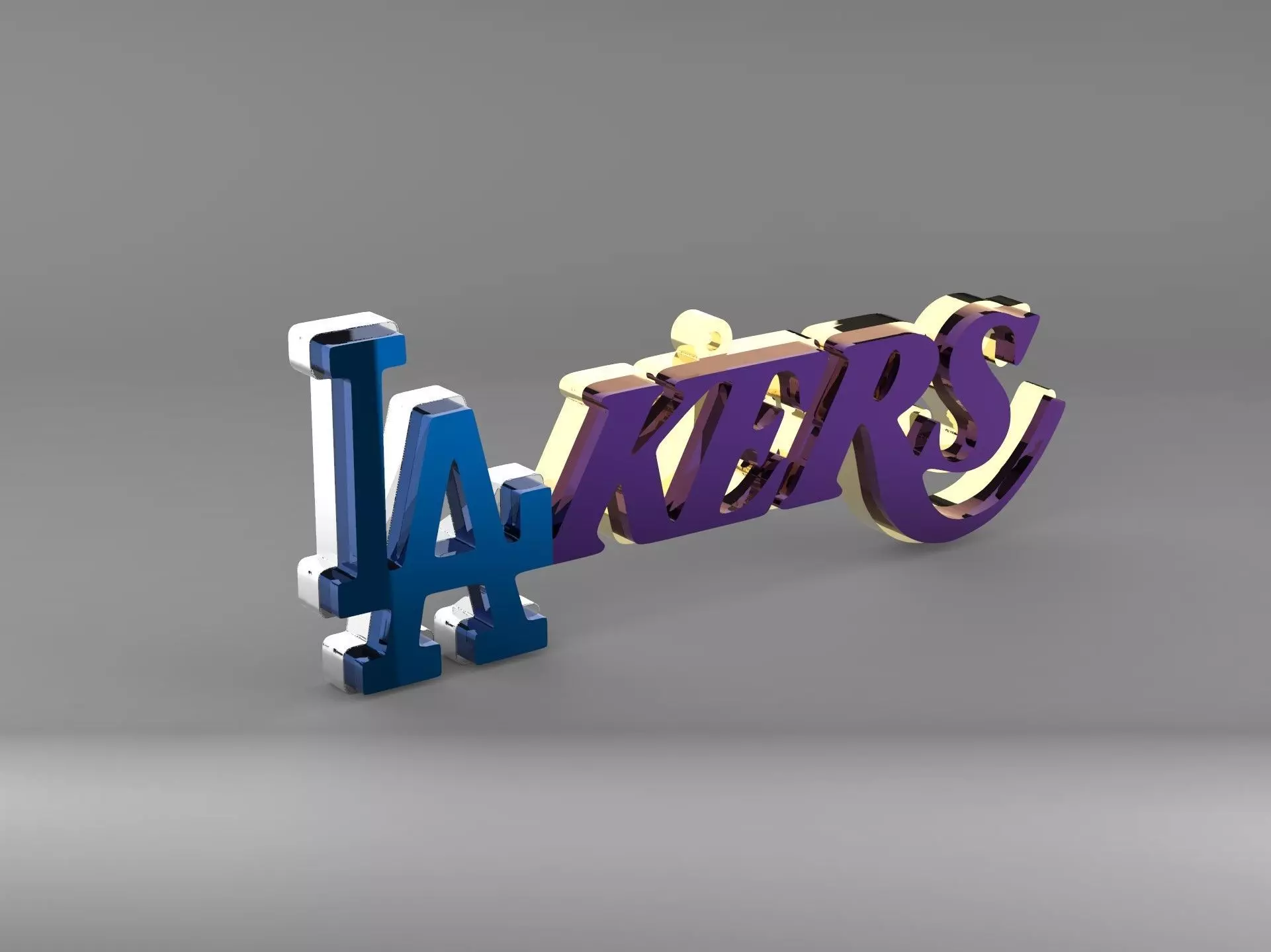 LA Dodgers Lakers Logo Mashup Christmas Ornament 3D print model_0