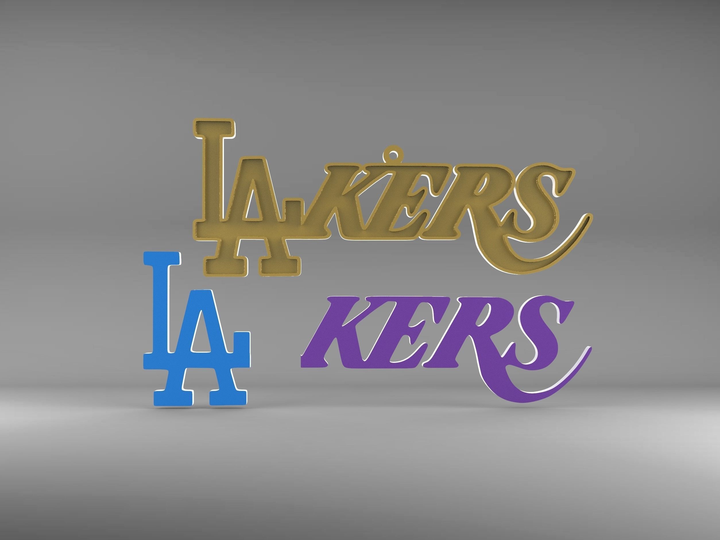 LA Dodgers Lakers Logo Mashup Christmas Ornament 3D print model_3