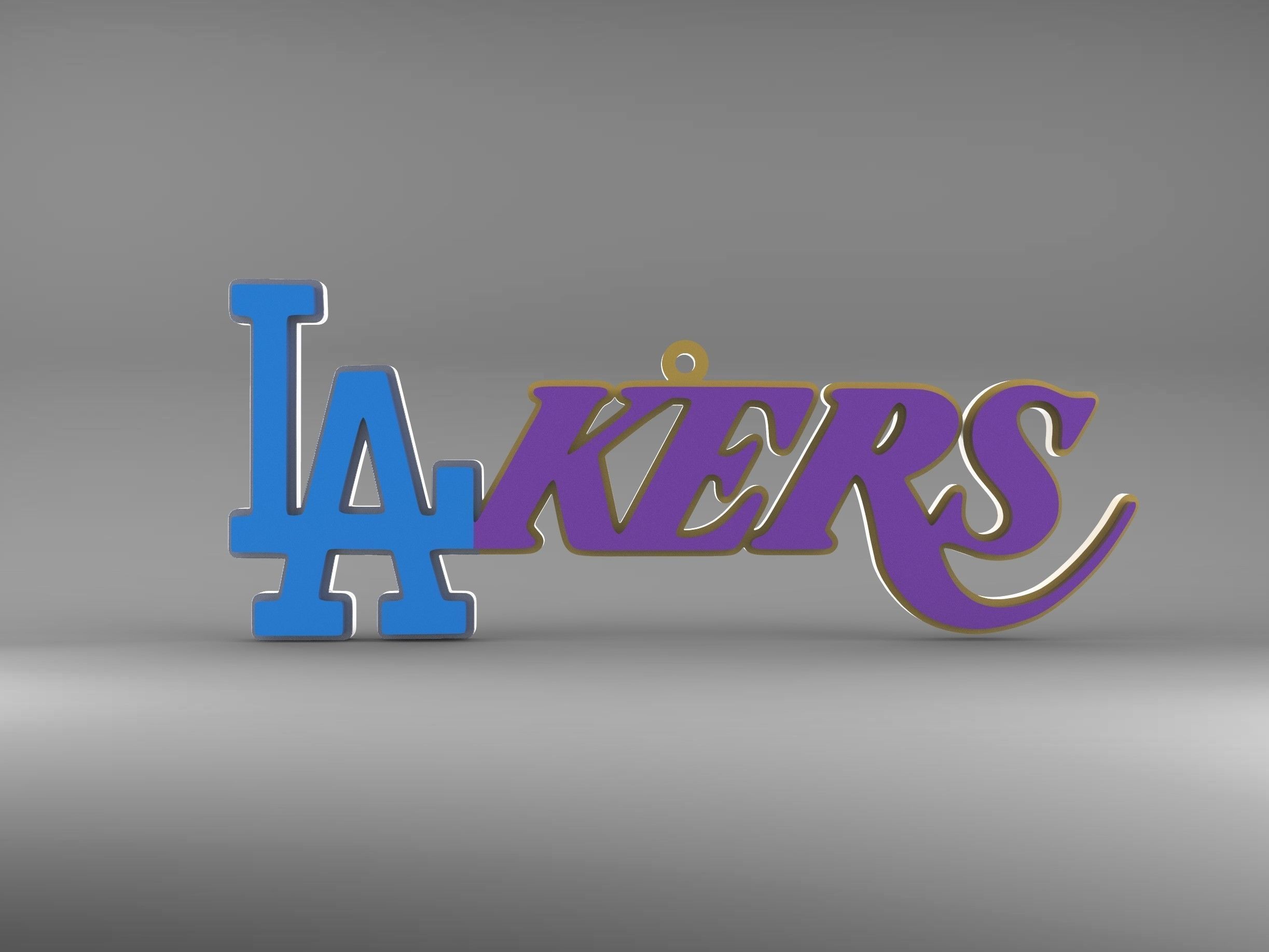 LA Dodgers Lakers Logo Mashup Christmas Ornament 3D print model_2