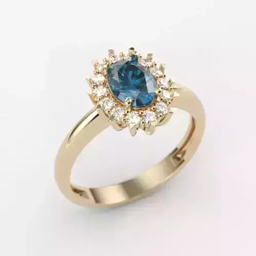 Solitaire women ring with gems 3dm stl