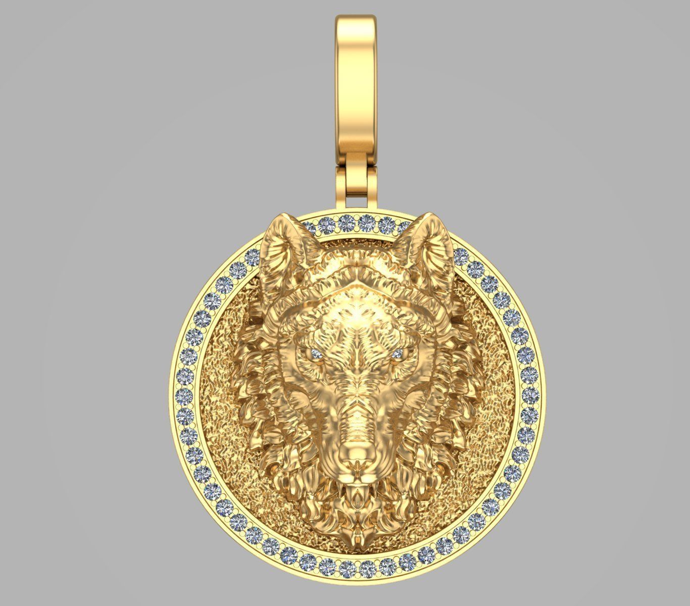 pendant wolf v2 3D print model_16