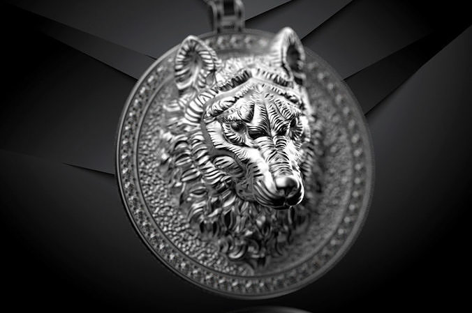 pendant wolf v2 3D print model