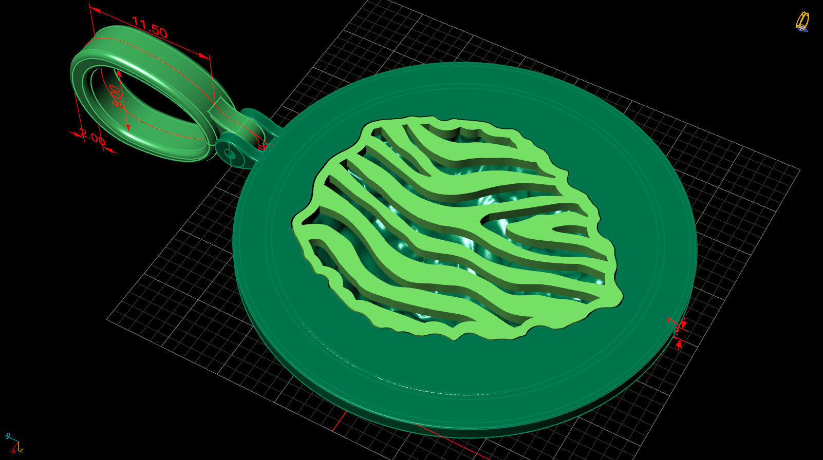 pendant wolf v2 3D print model_13