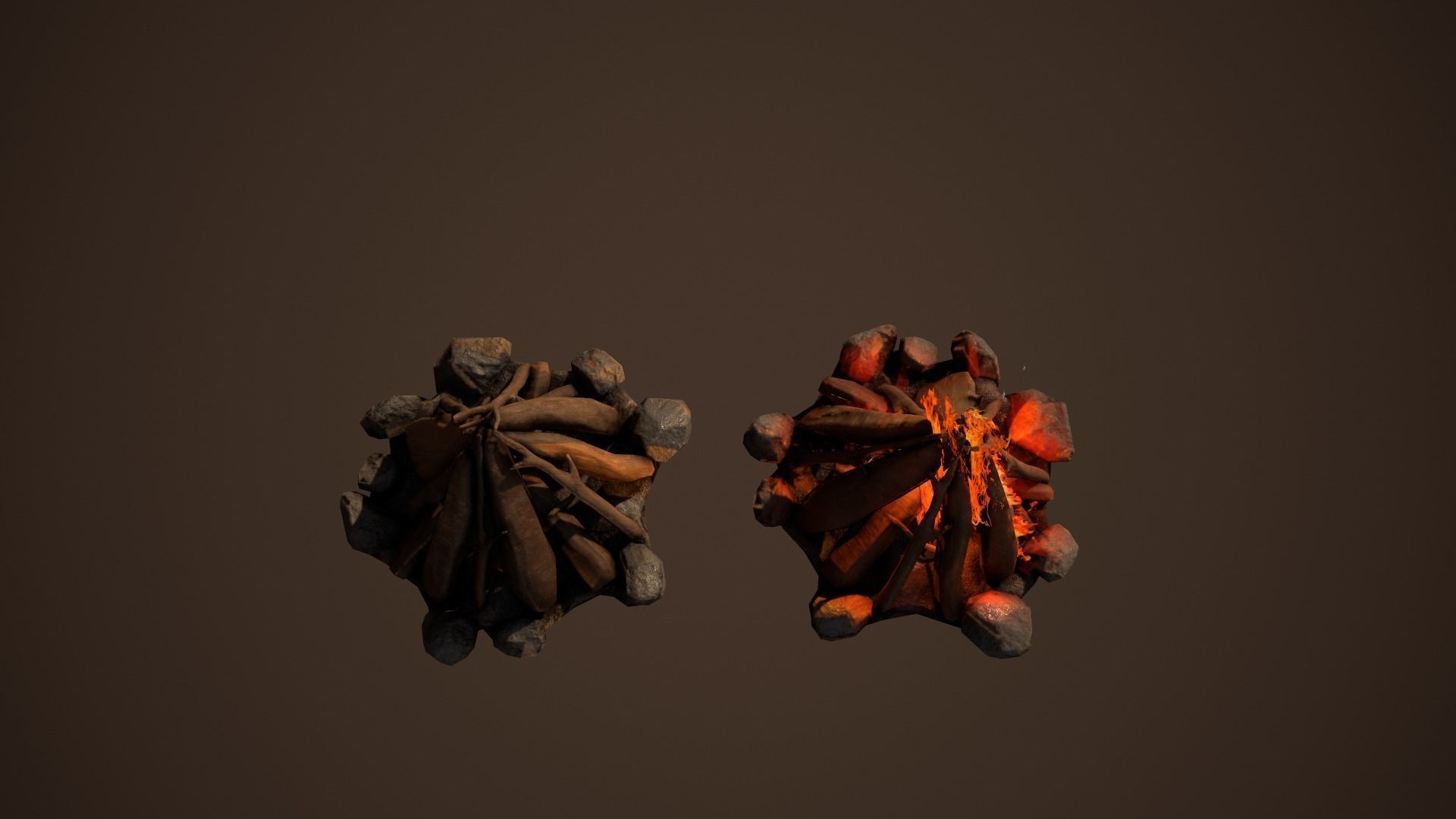 Campfire Free low-poly 3D model_13