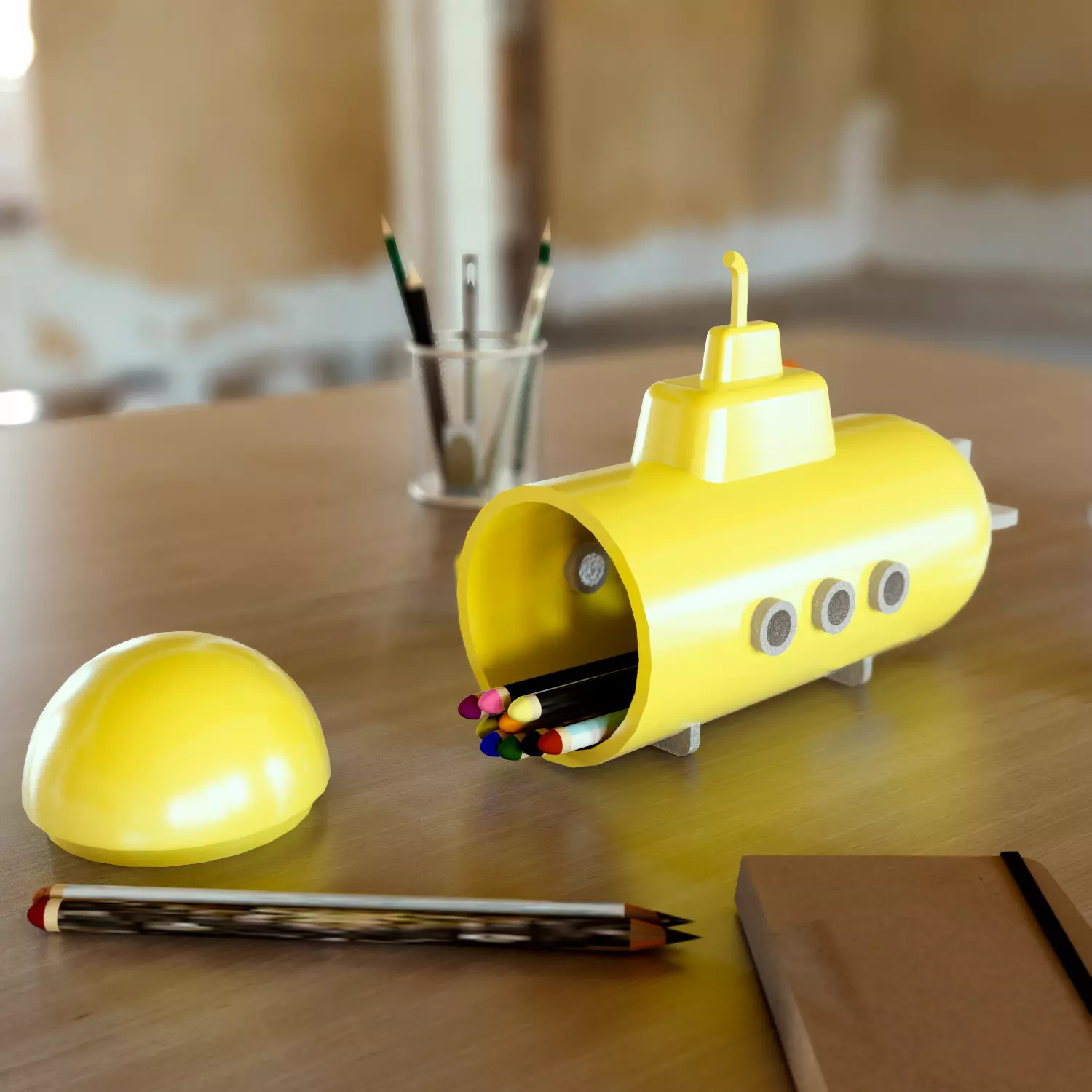 Submarine shaped case 3D print model