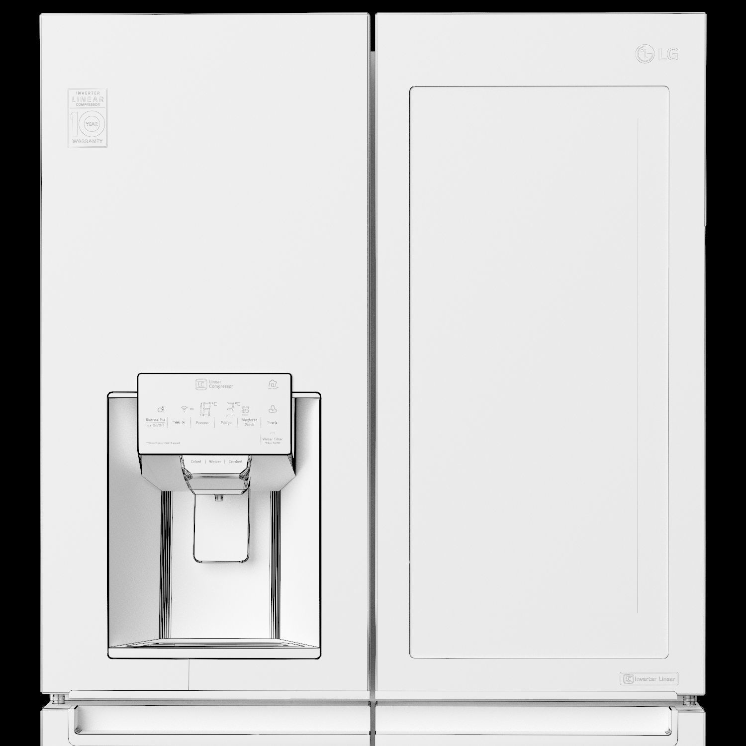 Refrigerator LG GRX24FTKSB 3D model CGTrader