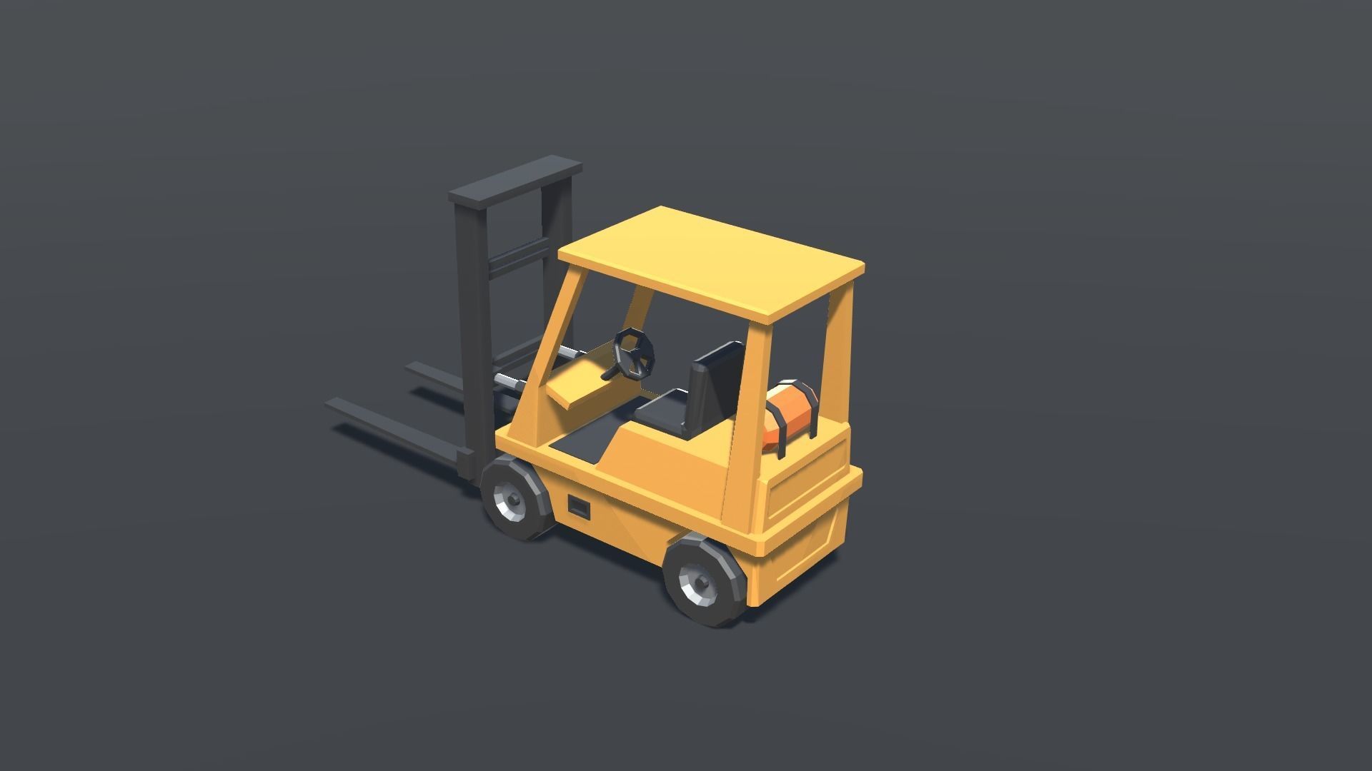 Forklift Lowpoly Low-poly 3D model_1
