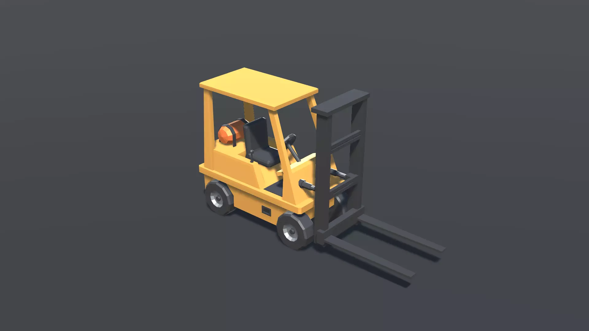 Forklift Lowpoly Low-poly 3D model_0