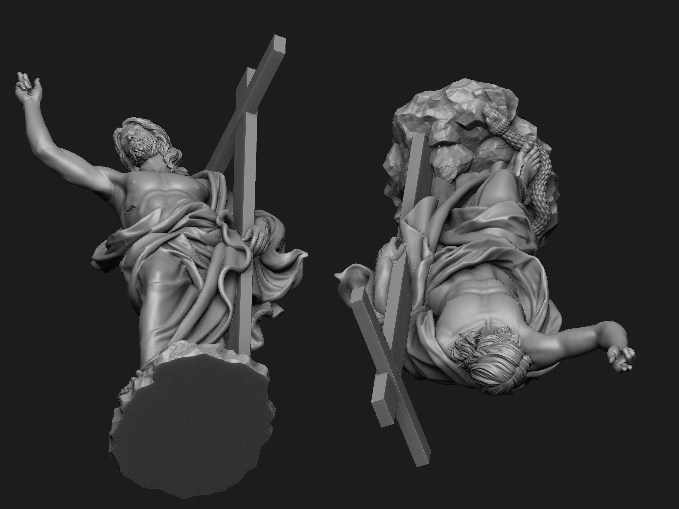 Christ Risen Statue 3D print model_4