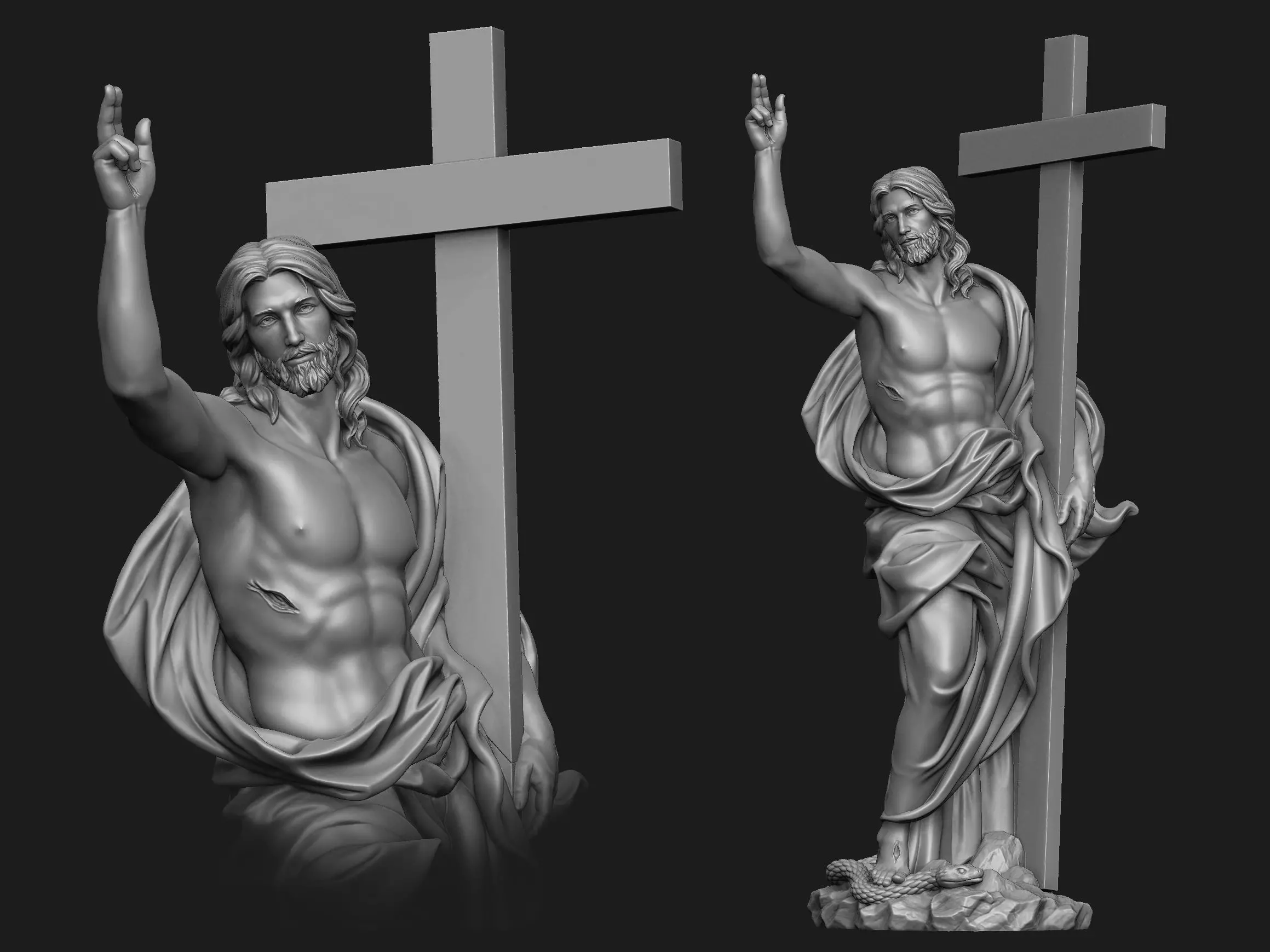 Christ Risen Statue 3D print model_0