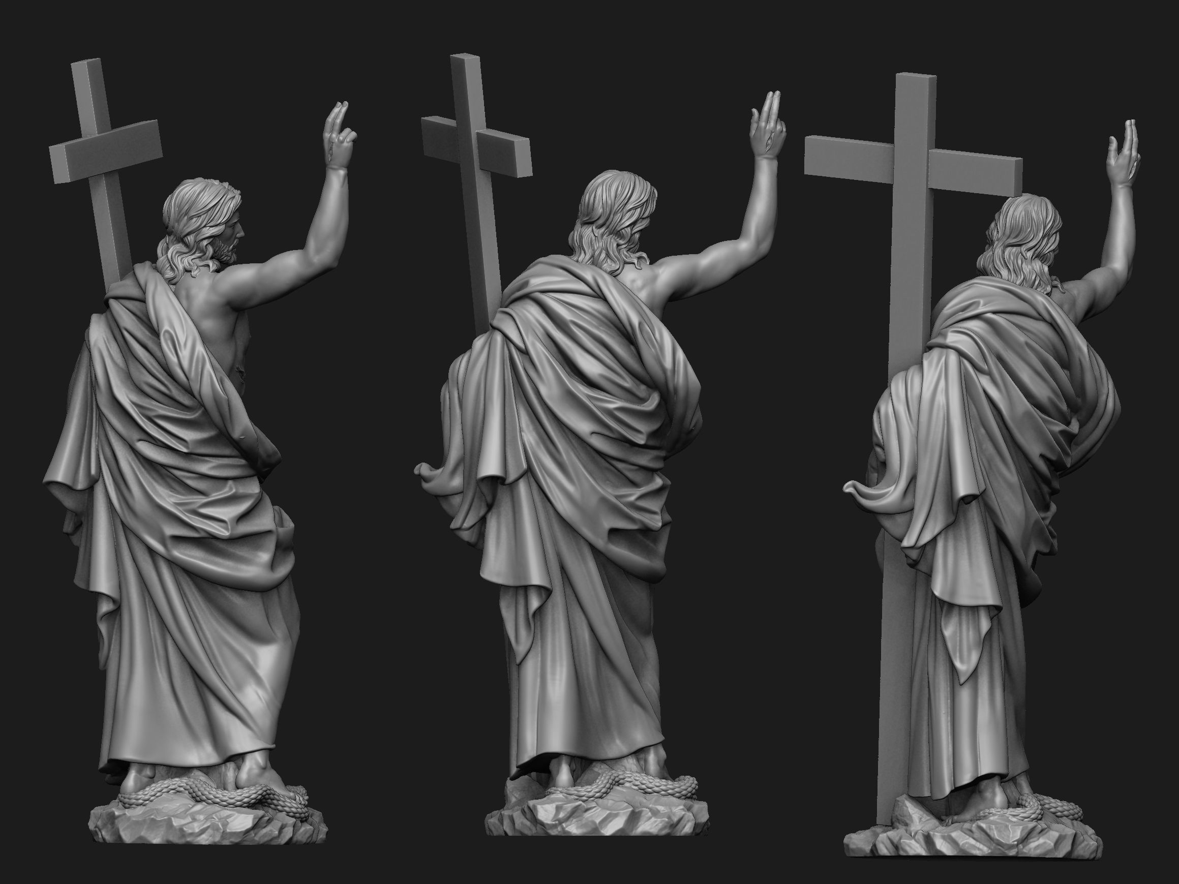 Christ Risen Statue 3D print model_2