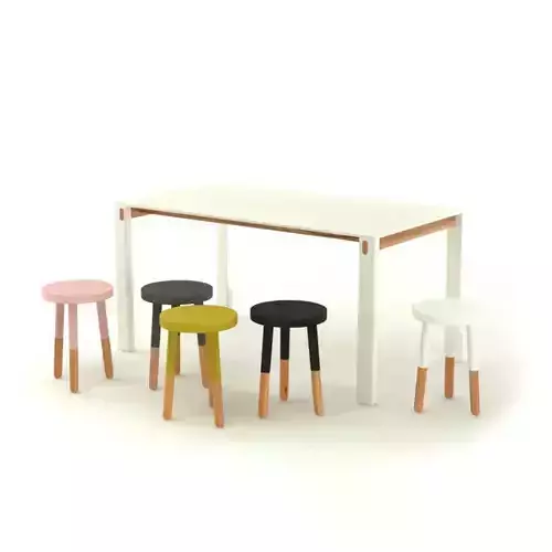 Contemporary Table and Stools