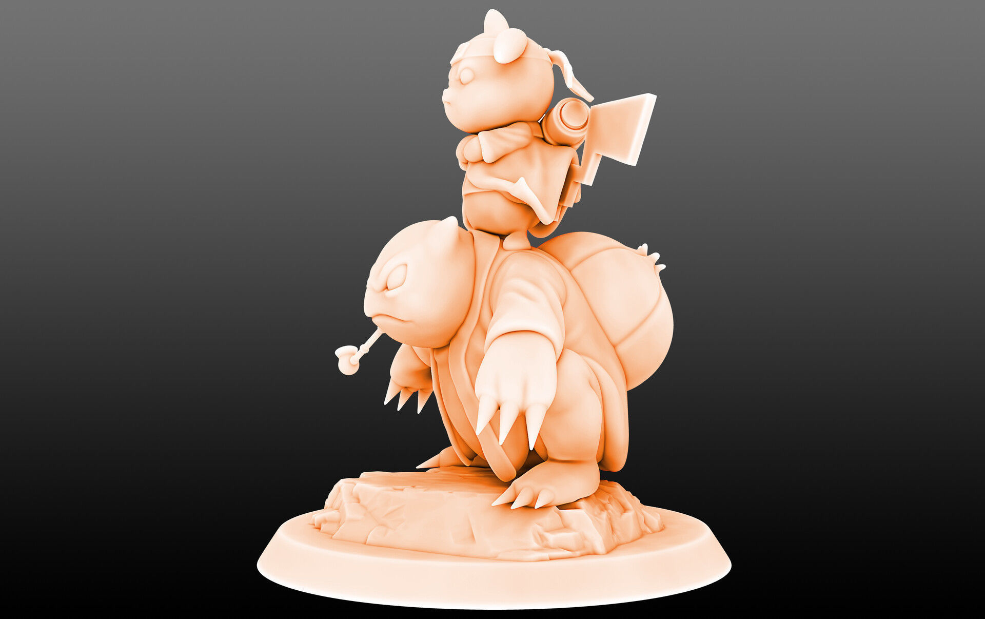 Pikachu Naruto Cosplay 3D print model_2