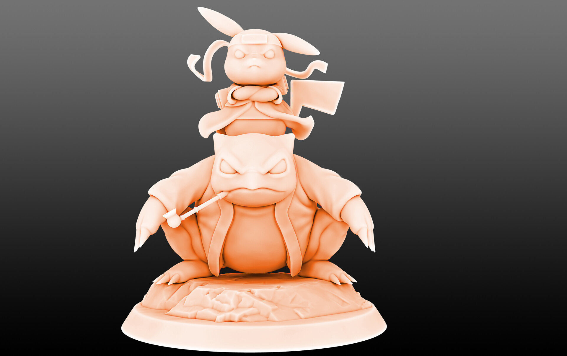 Pikachu Naruto Cosplay 3D print model_1