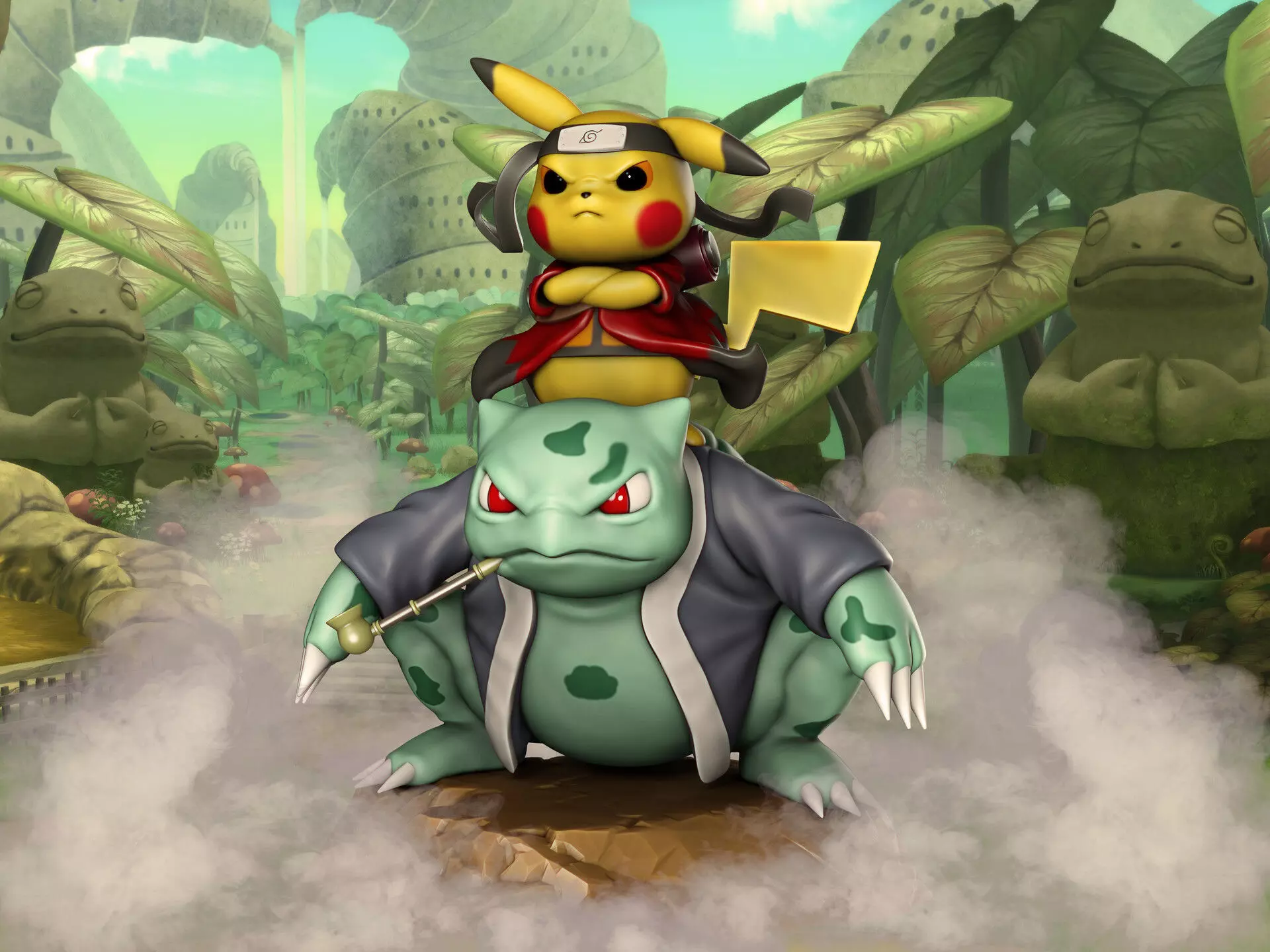 Pikachu Naruto Cosplay 3D print model_0