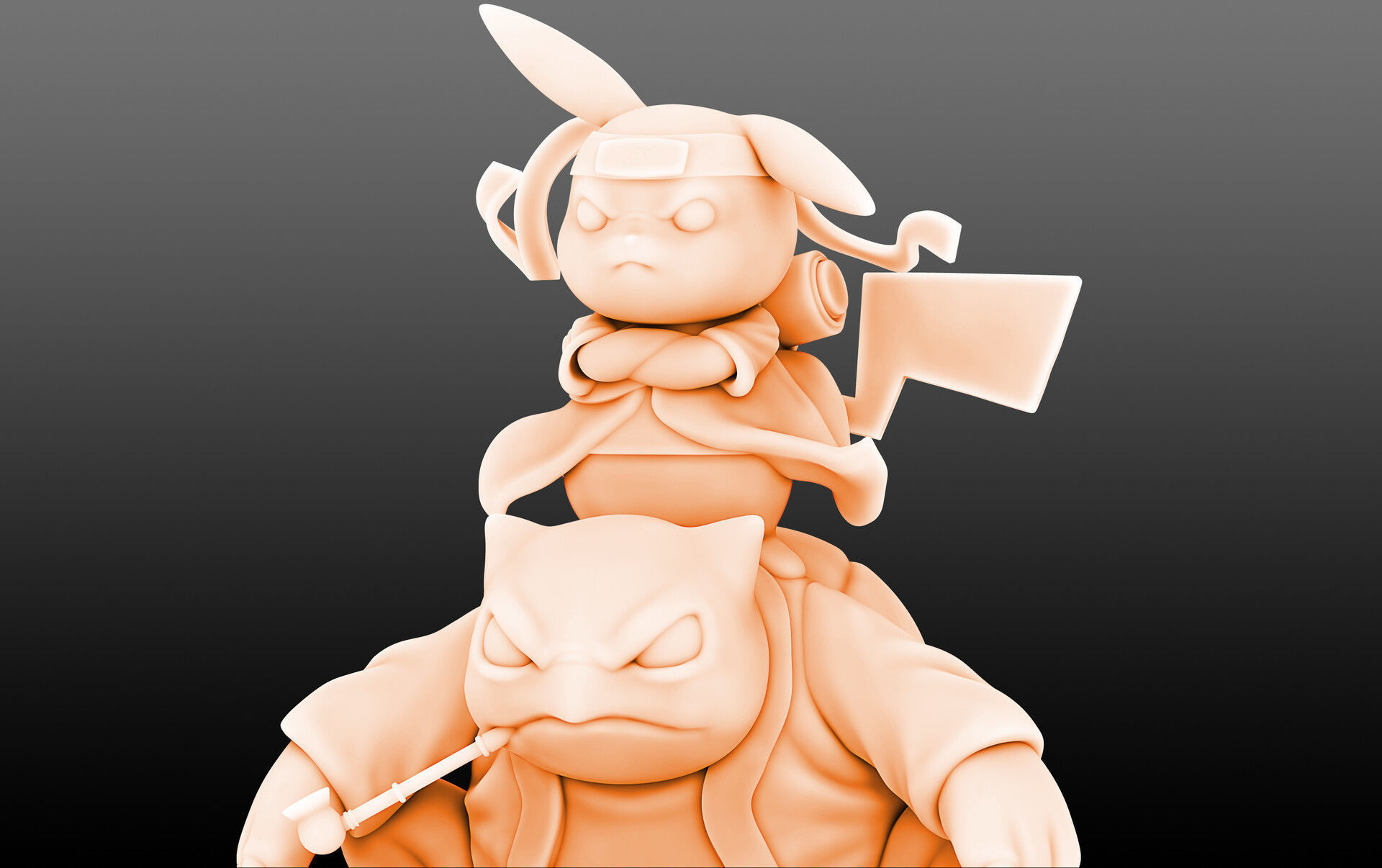 Pikachu Naruto Cosplay 3D print model_4