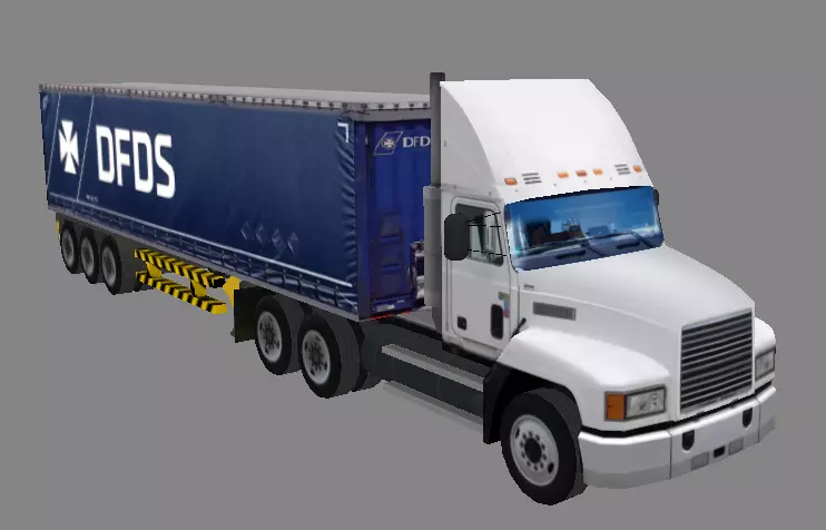 Container truck low-poly Low-poly 3D model_0