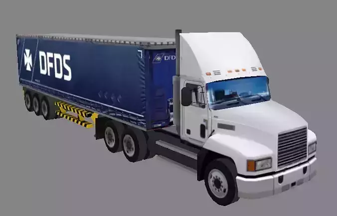 Container truck low-poly Low-poly 3D model