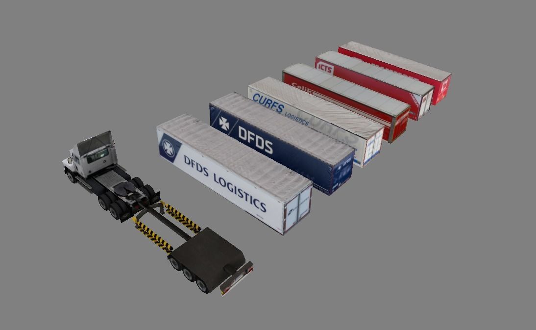 Container truck low-poly Low-poly 3D model_7