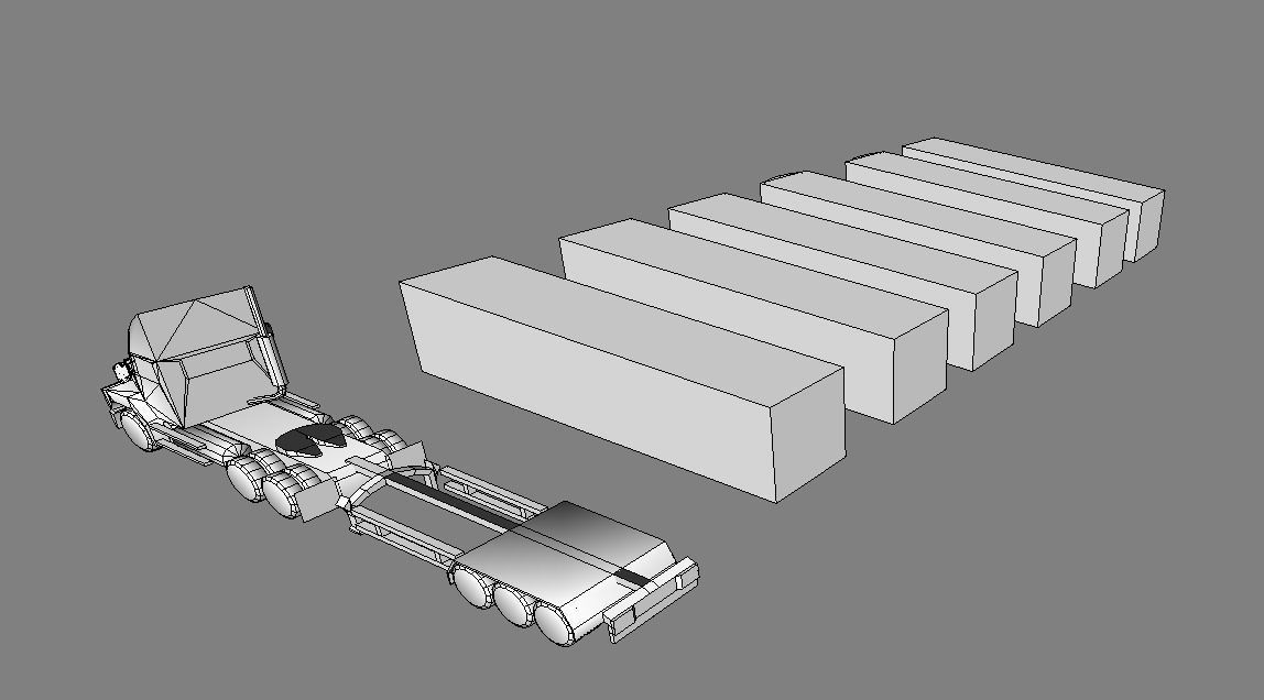 Container truck low-poly Low-poly 3D model_9