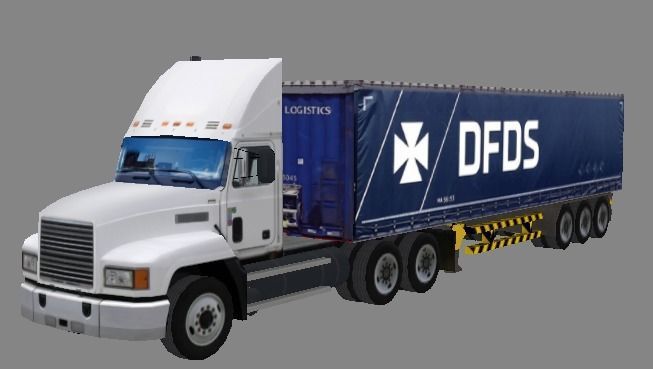 Container truck low-poly Low-poly 3D model_1