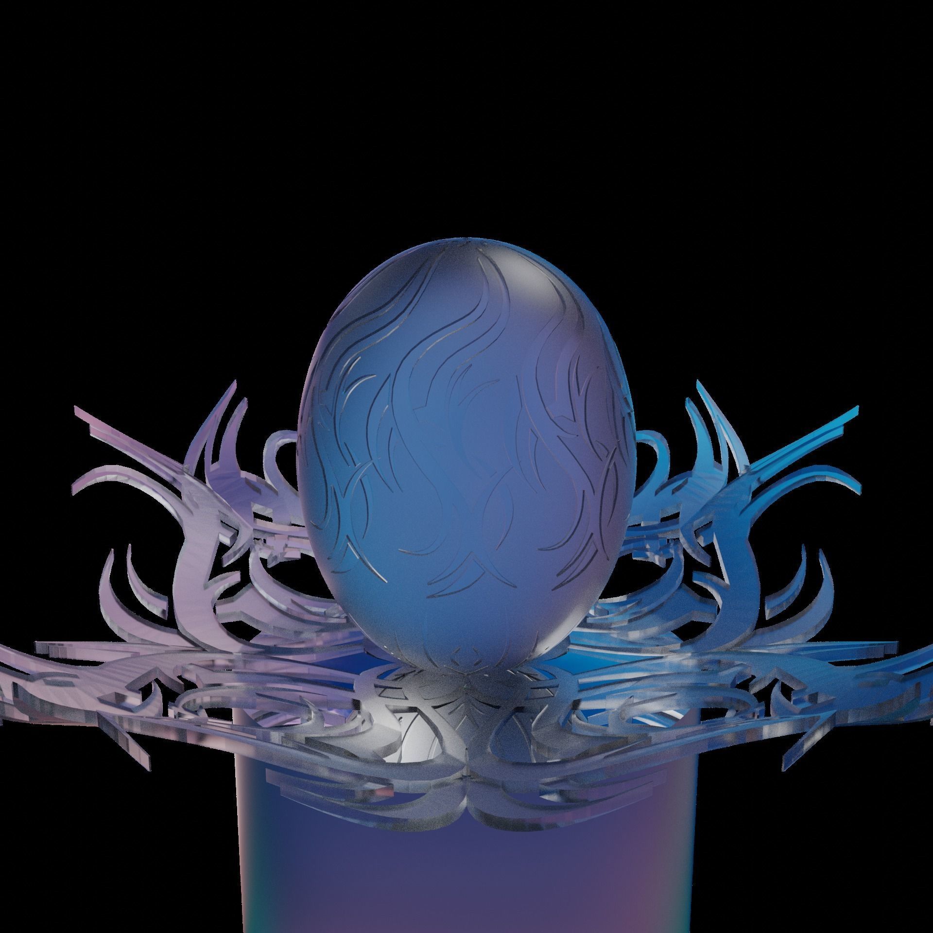 Crystal Egg Low-poly 3D model_4
