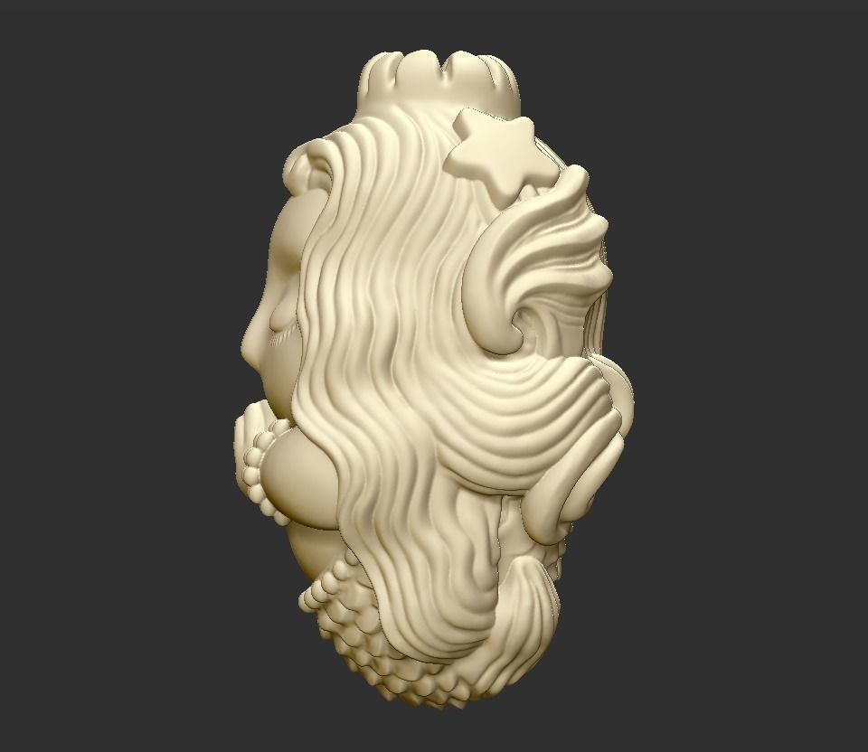 mermaid head 3D print model_1