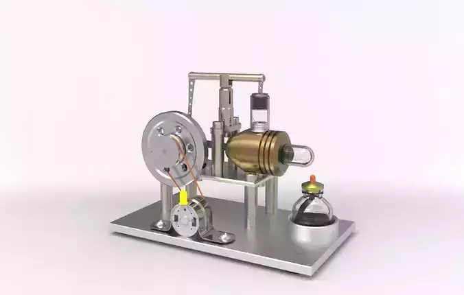 Stirling engine with complete parameters 3D model