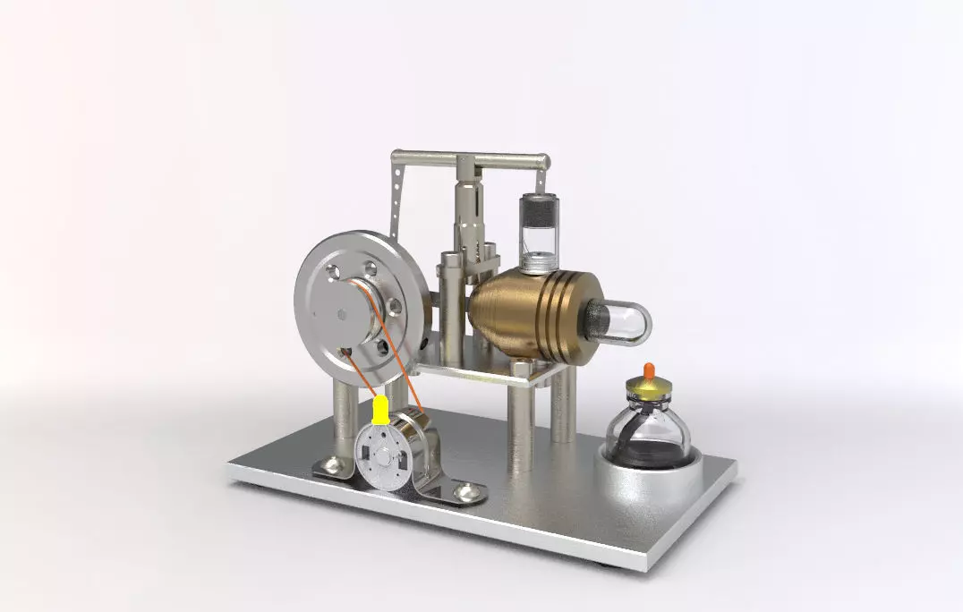 Stirling engine with complete parameters 3D model