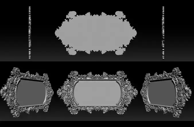 3D Frame - Wood Carving STL Model for CNC Router 3D print model