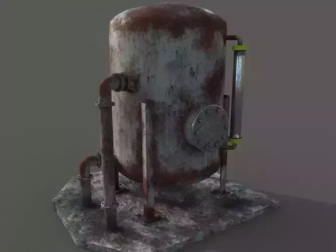 Oil tank Low-poly 3D model