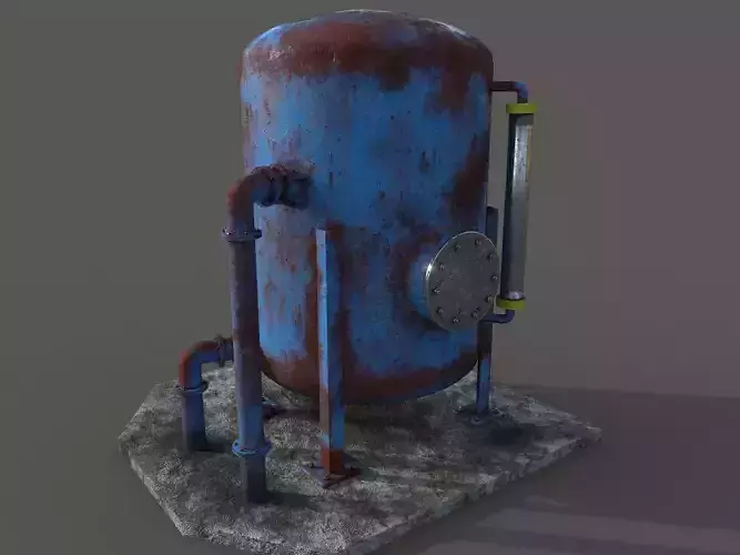 Oil tank Low-poly 3D model