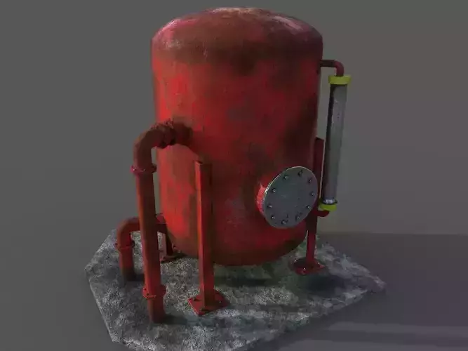 Oil tank Low-poly 3D model