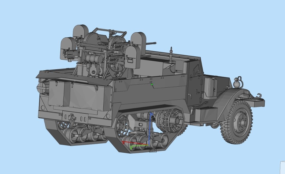 Multiple Gun Motor Carriage M16 3D model_8